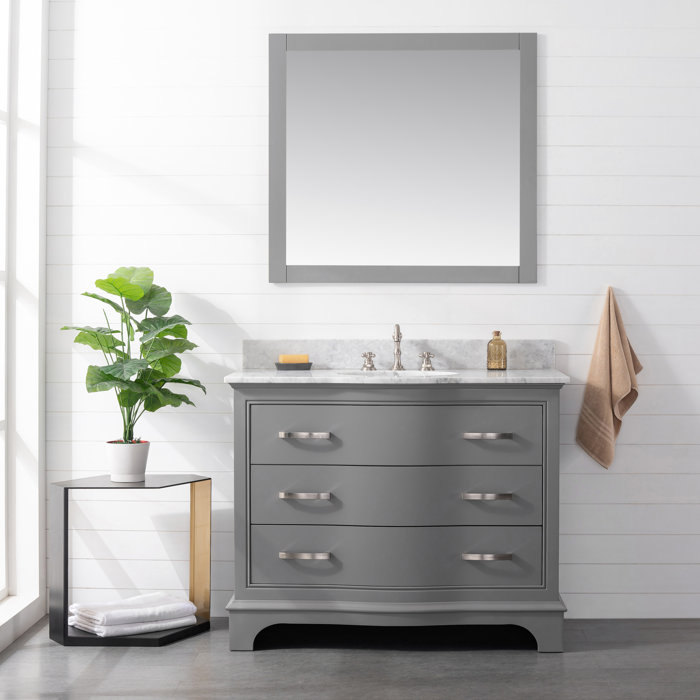 Andover Mills™ Goleta 42'' Single Bathroom Vanity with Marble Top